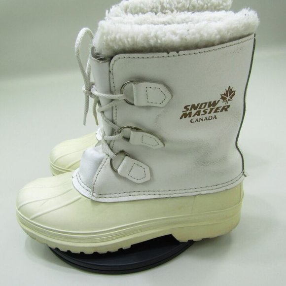 Snow Master Canada Winter Boots Womens 8 White Fur Trimmed Waterproof Ski Snow - Picture 6 of 7